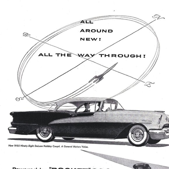 Ninety Eight Oldsmobile rocket 2002 Car Sedan 1950s Vintage Print Ad 9 inch - Picture 2 of 4